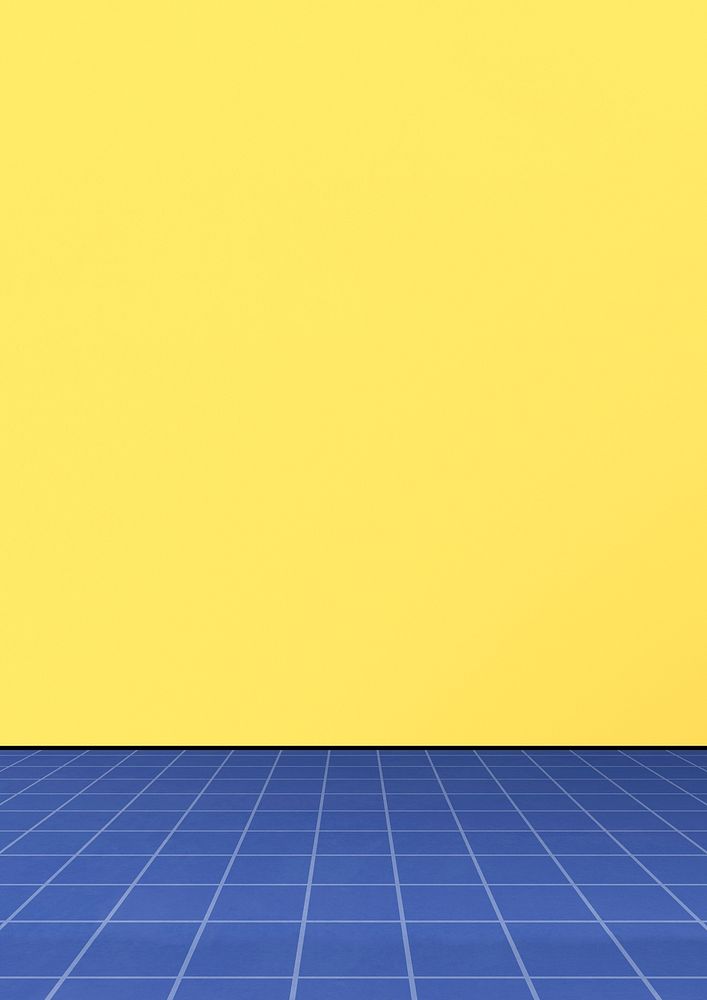 Blue grid on yellow background aesthetic banner