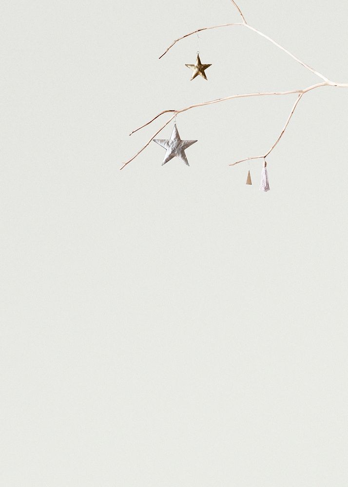 Christmas star ornaments psd with white background