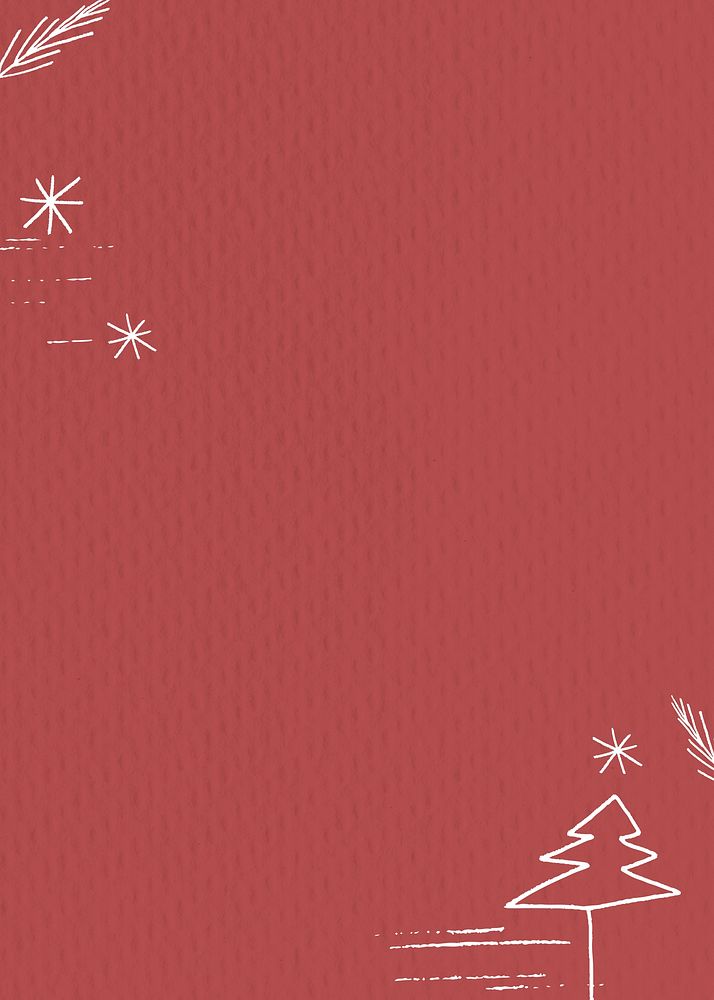 Christmas tree border frame psd on red background 