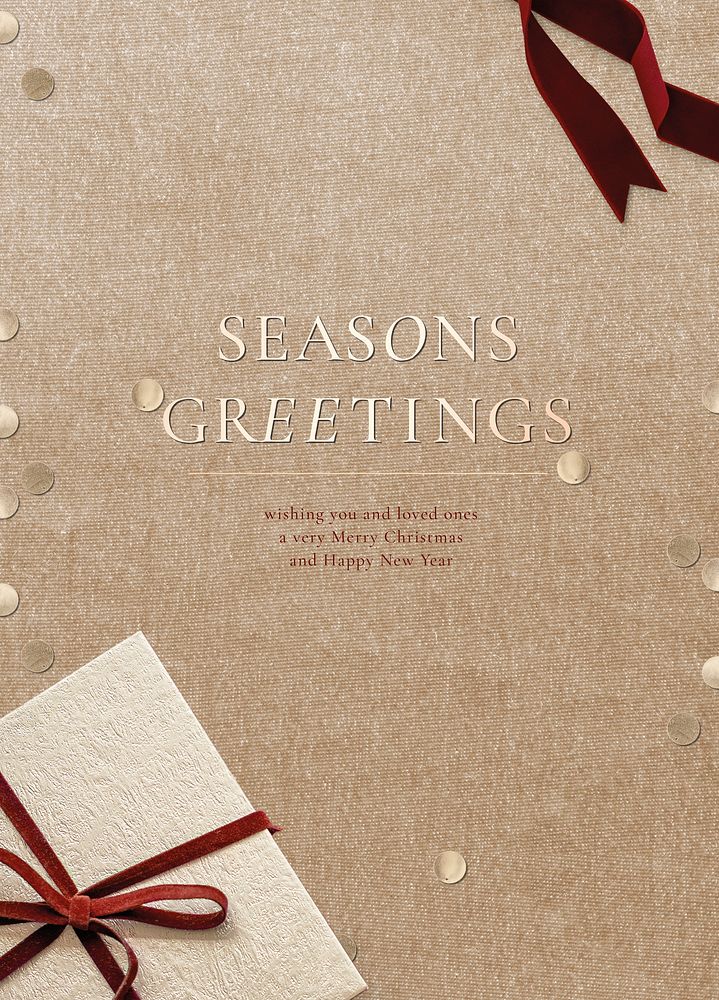 Psd season&rsquo;s greetings Christmas background