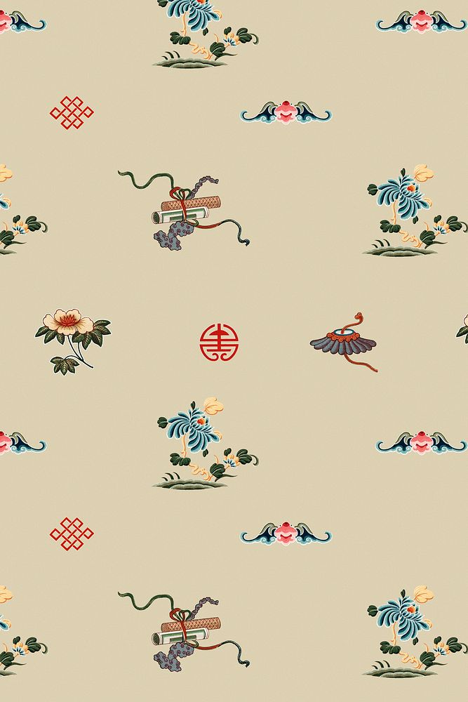 Chinese floral pattern psd oriental background