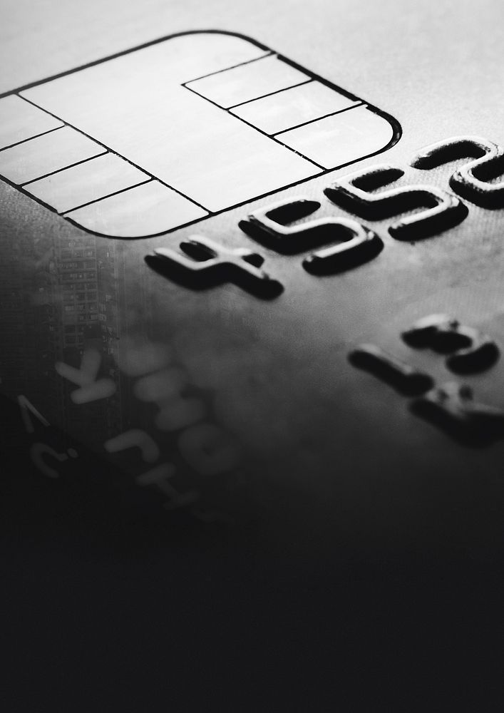 Credit card security code online payment closeup monochrome