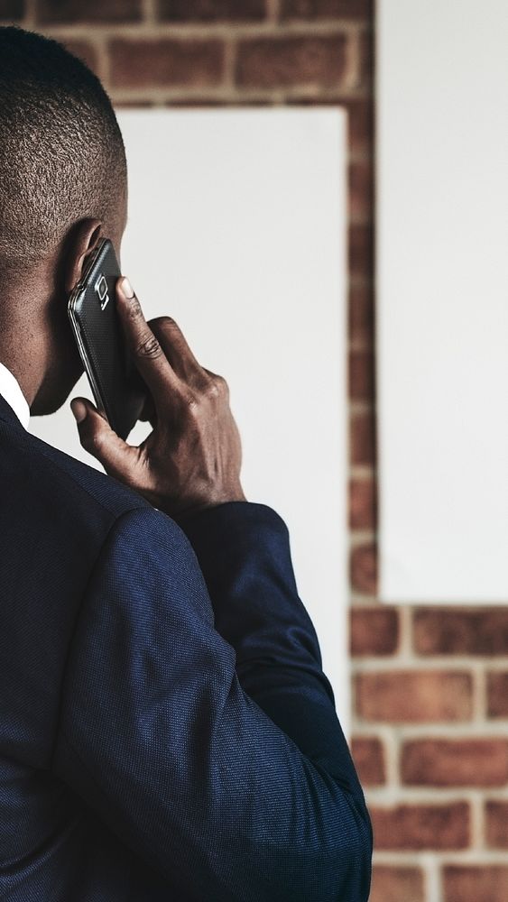 Young african american businessman on the phone 