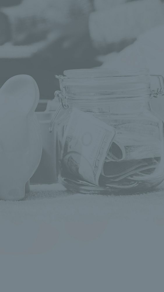 Piggy bank and banknote monochrome background