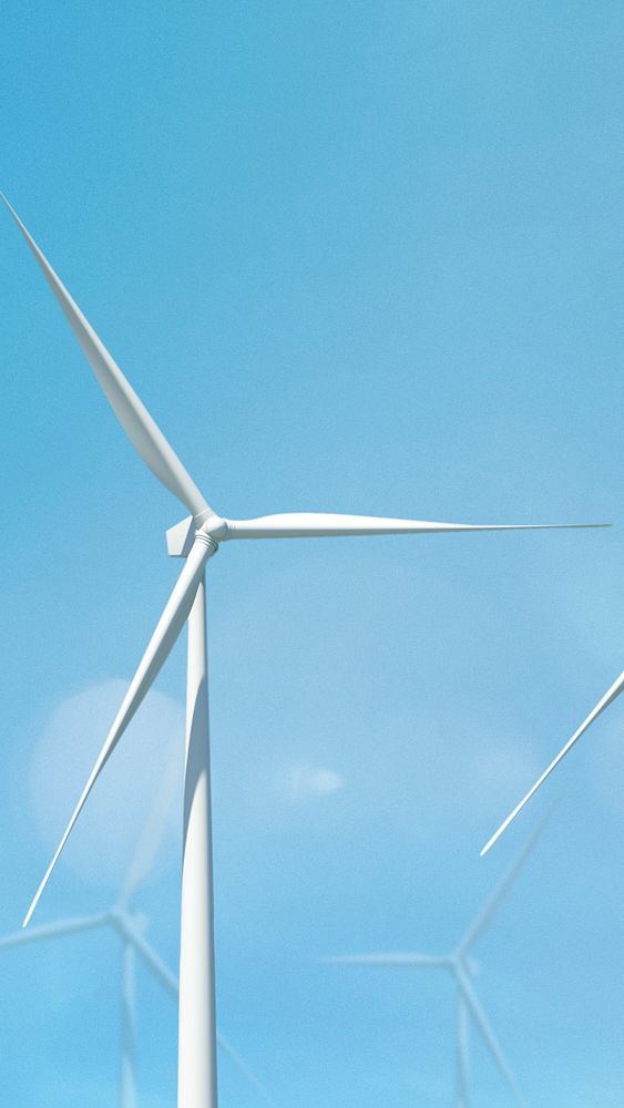 Wind power plant sustainable energy background