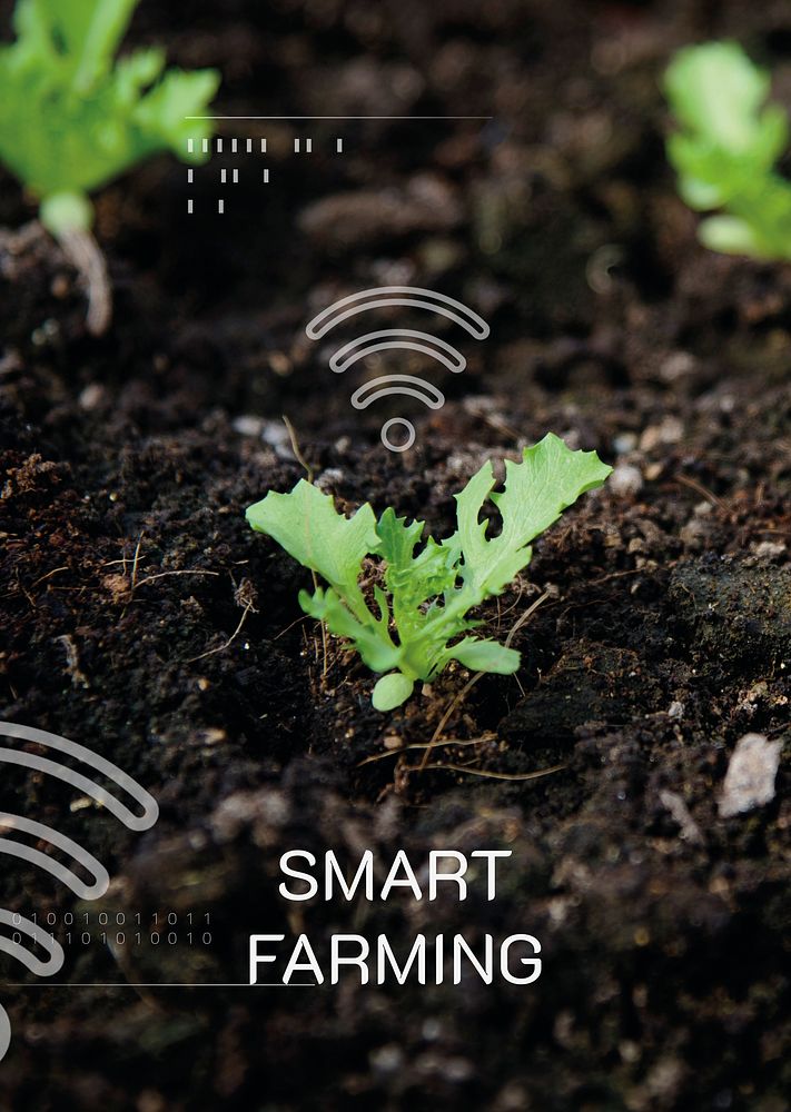 Climate smart agriculture psd editable farming technology social media template