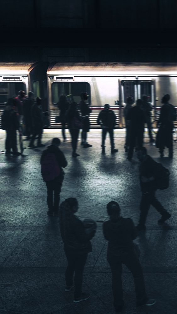 Business commuters at the subway station mobile wallpaper