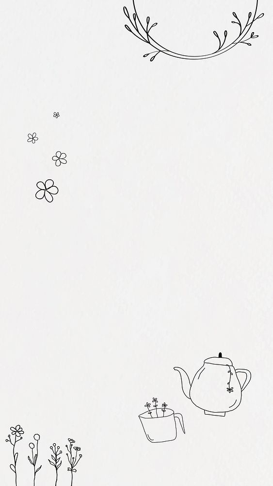 Lifestyle frame cute afternoon tea theme doodle drawing