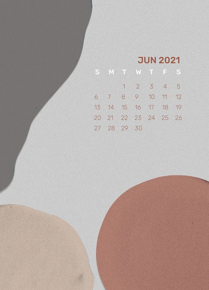 Calendar 2021 June printable template psd abstract background