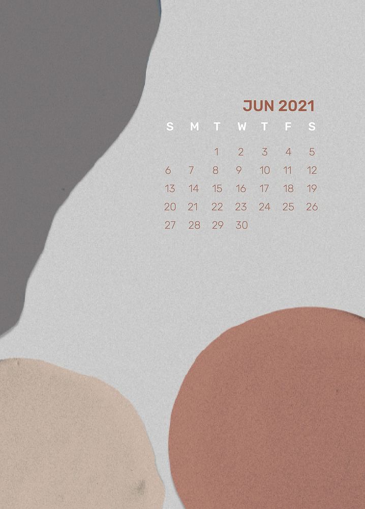 Calendar 2021 June printable template vector abstract background