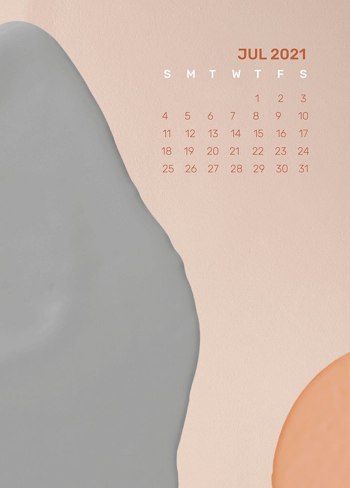 2021 calendar July printable template psd abstract background