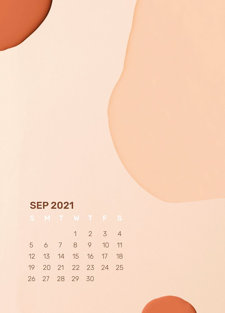 Calendar 2021 September printable template psd abstract background