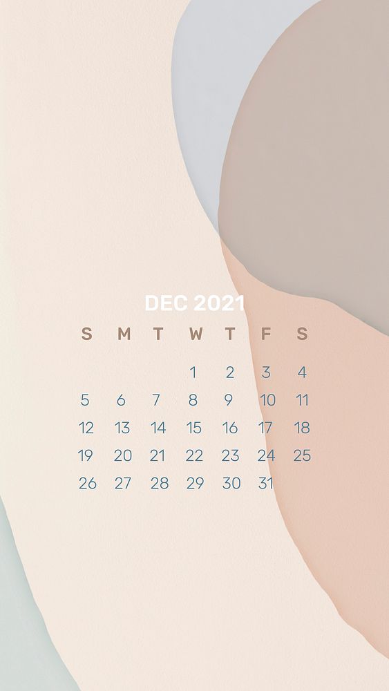 Calendar 2021 December phone wallpaper abstract background