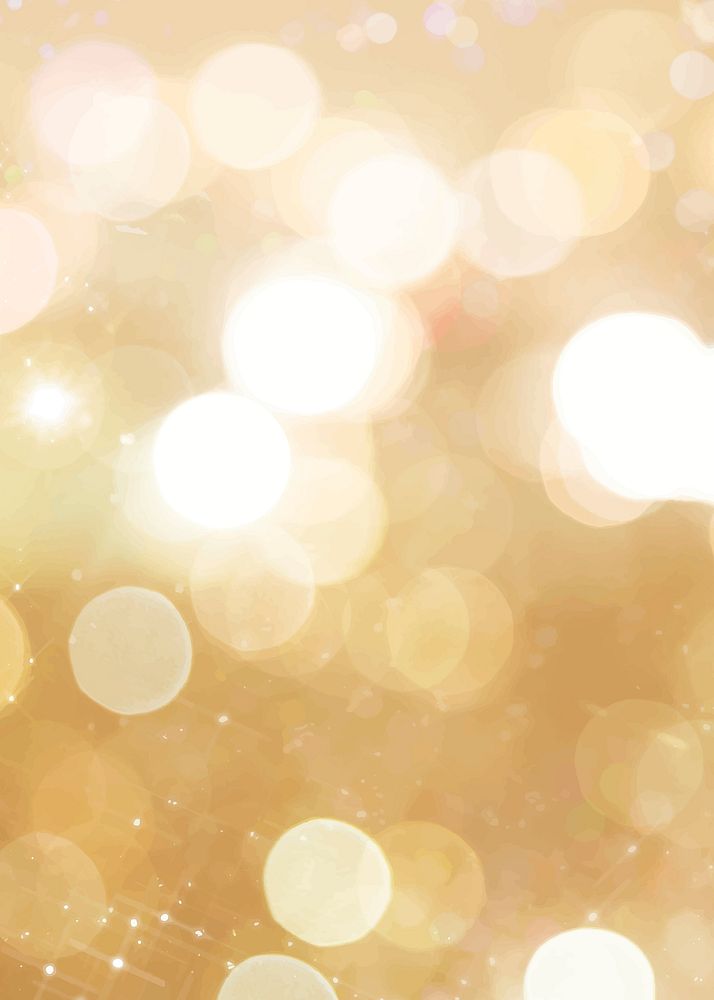 Shiny gold bokeh background festive invitation card