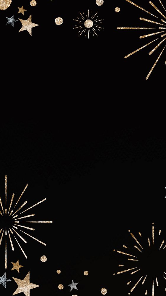 Sparkling firework phone wallpaper black background