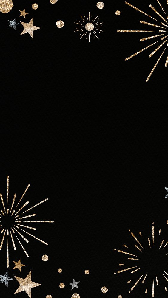 Sparkling firework phone wallpaper psd black background