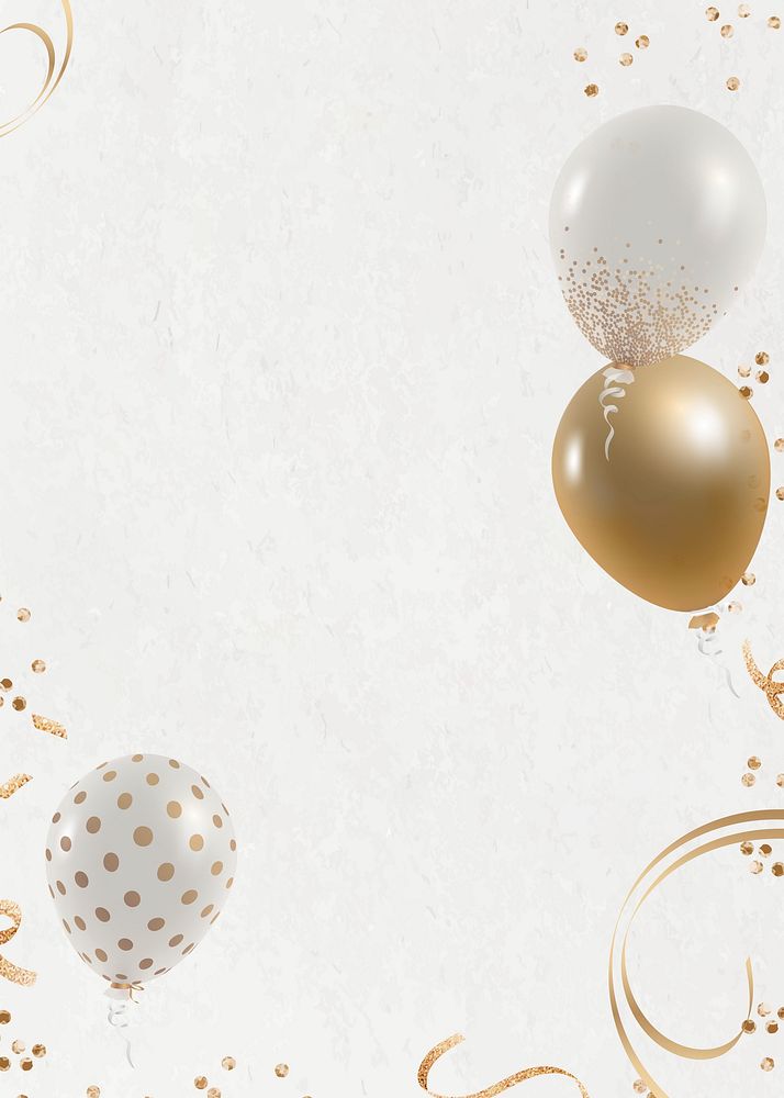 Balloons festive invitation card vector white background