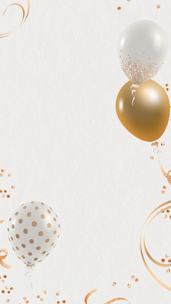 Balloon border phone wallpaper psd with design space festive background