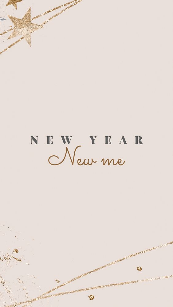 New year new me editable template vector social media story background