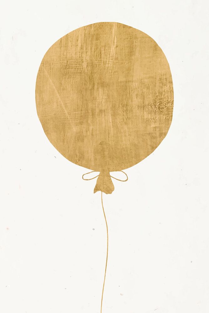 Festive luxury gold balloon psd design element