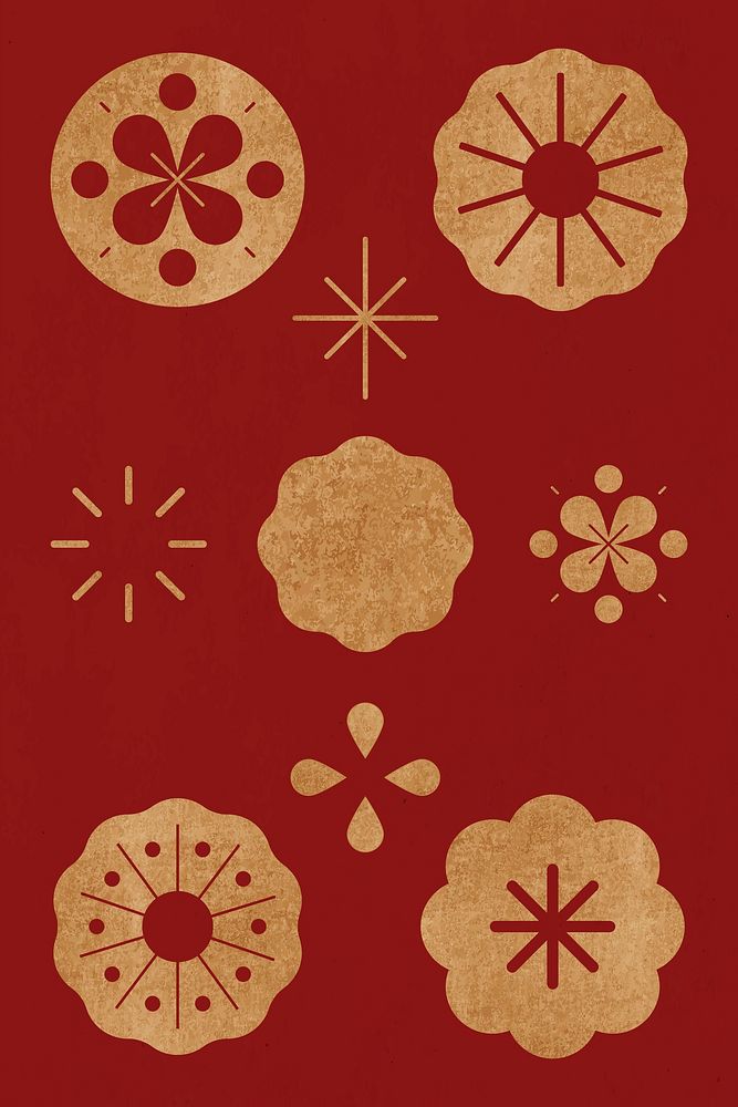 Chinese New Year fireworks vector gold design elements collection