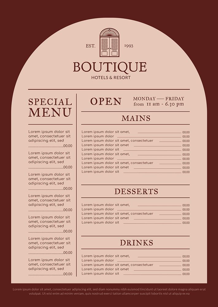Editable restaurant menu template psd corporate identity design