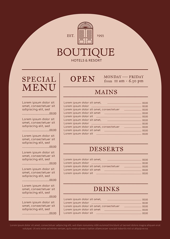 Editable restaurant menu template vector corporate identity design