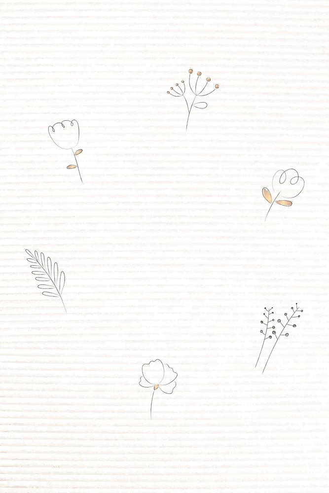 Doodle flower frame psd on paper texture set