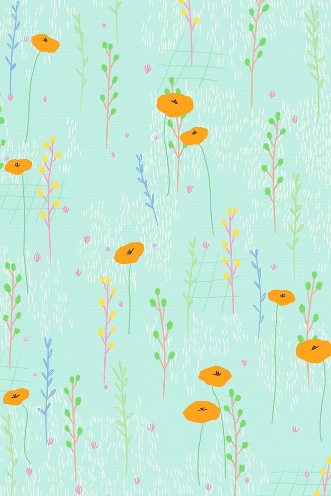 Bright floral pattern psd background social media banner