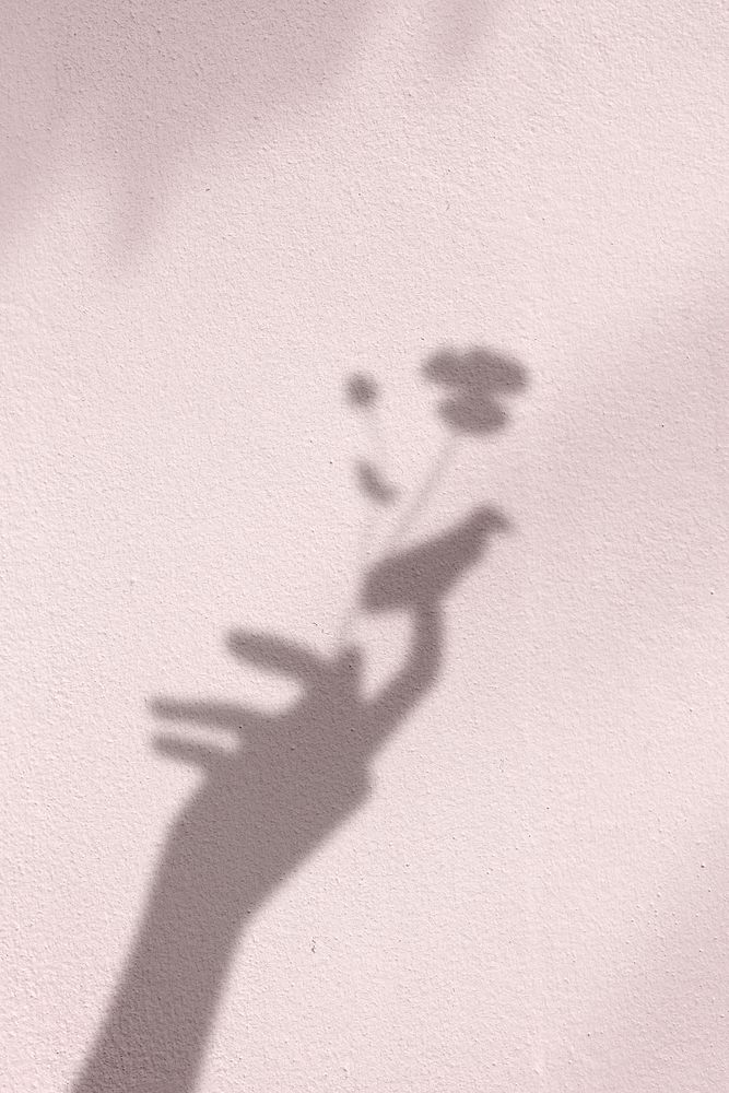 Background with flower in hand shadow