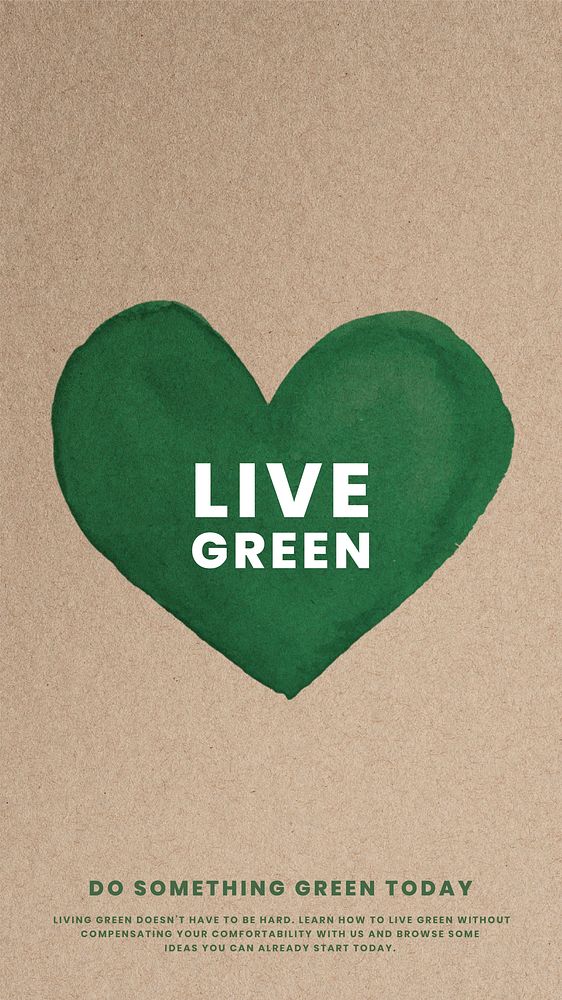 Green heart vector template inside eco-friendly torn kraft paperboard