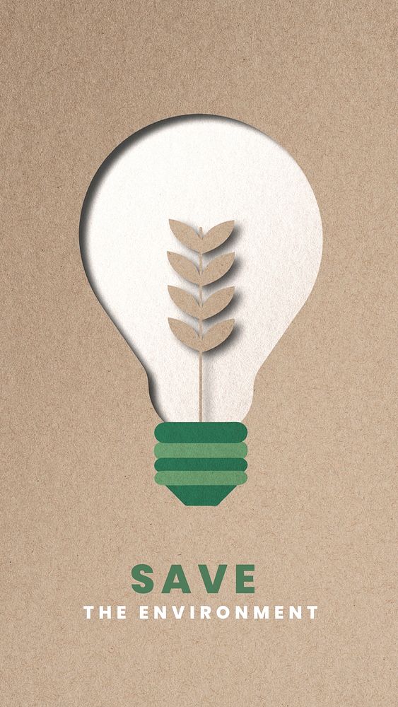 Sustainable energy campaign tree light bulb paper craft media remix 