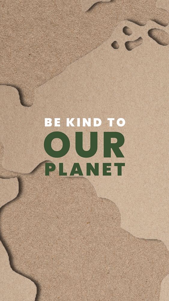 Brown paper crafted globe world environment with Be Kind to Our Planet text