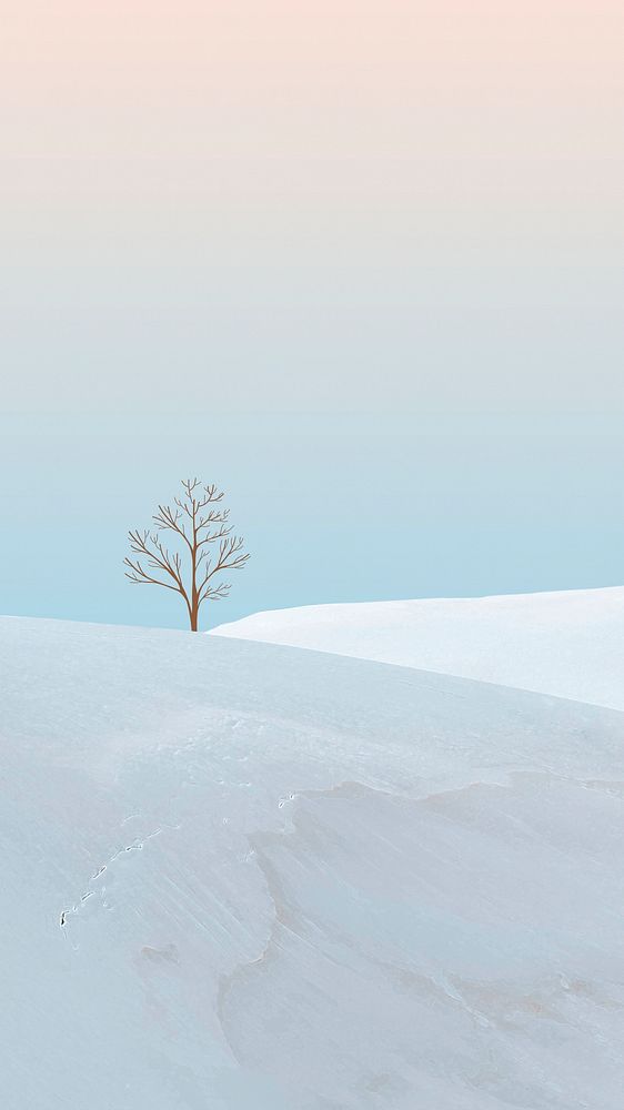 Minimal mobile wallpaper of winter scene