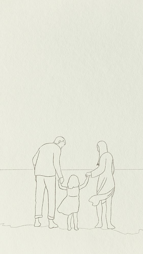 Family time background psd simple line drawing