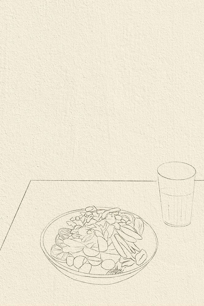 Healthy food background psd simple line drawing