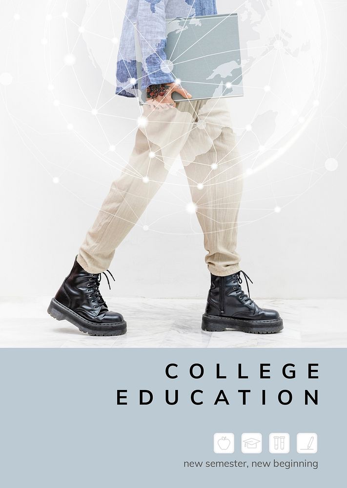 College education template vector for new new beginning