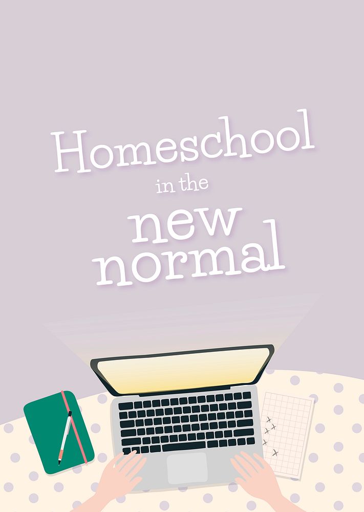 Homeschool template vector in the new normal through e-learning system