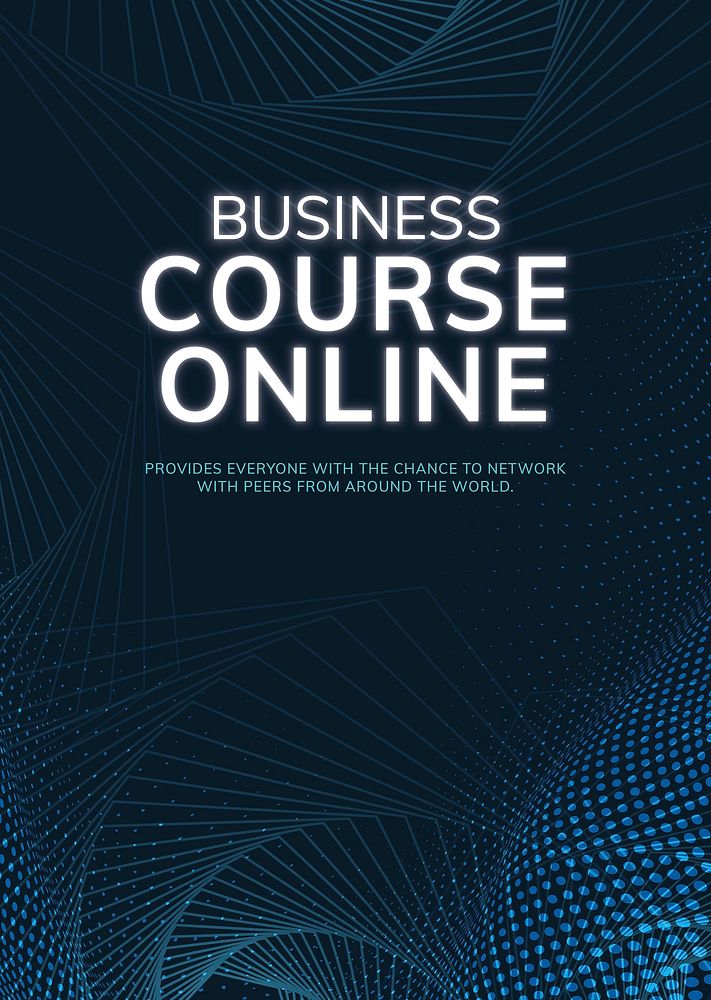 Online business course template vector network connection