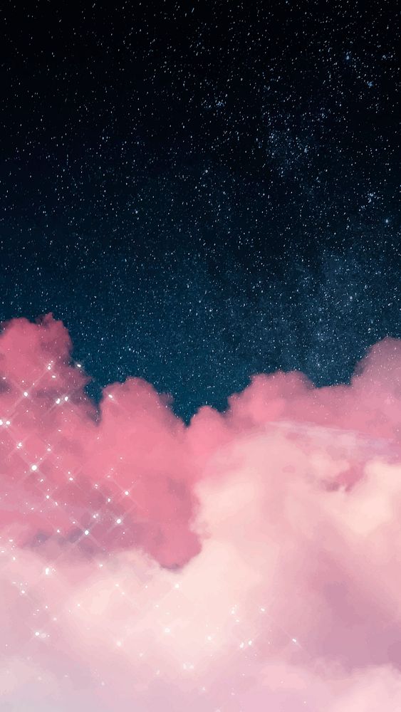 Galaxy wallpaper vector with sparkling clouds