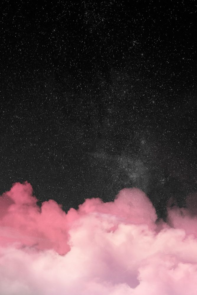 Galaxy background with pink clouds