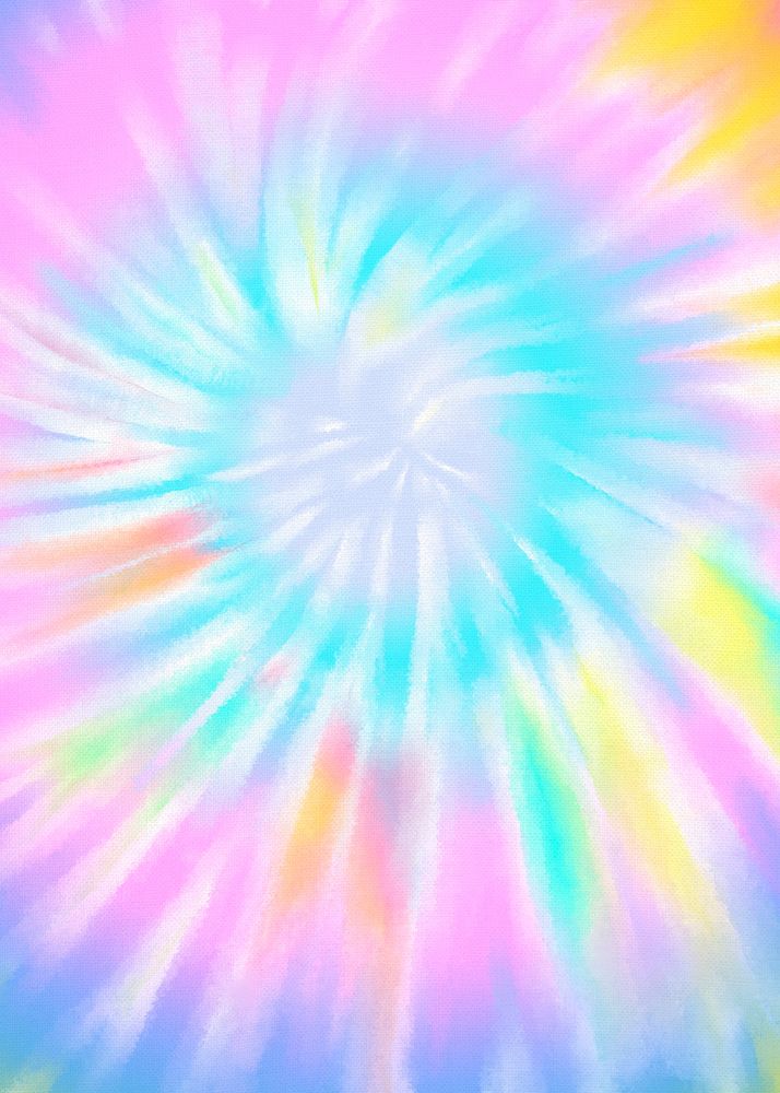 Rainbow tie dye background psd with pastel swirl watercolor paint