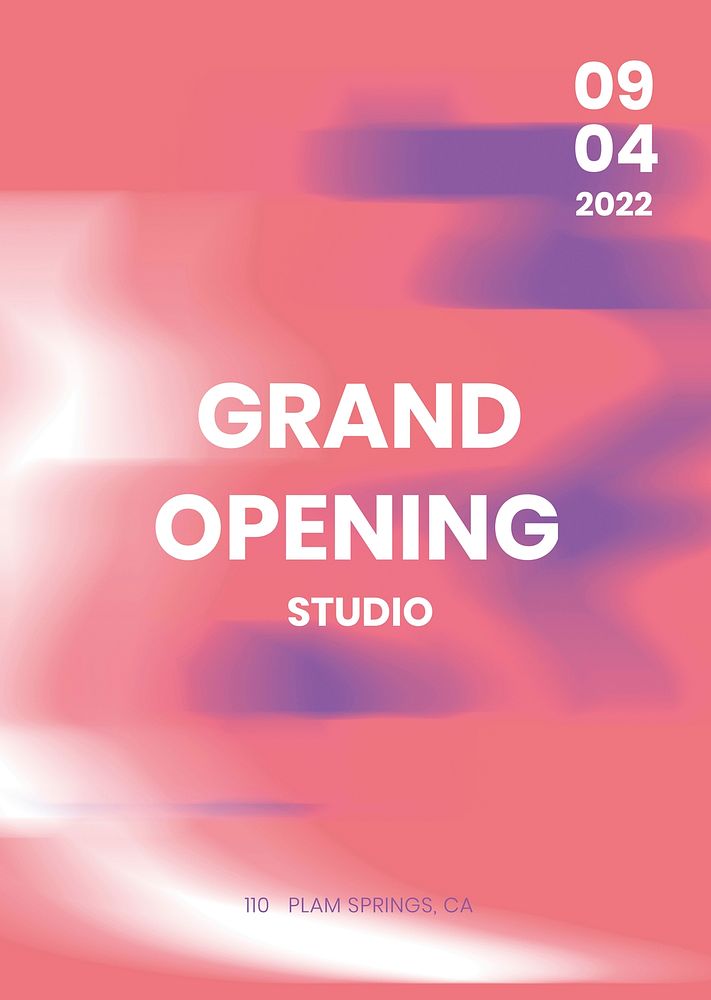 Peachy pink poster mockup psd grand opening announcement