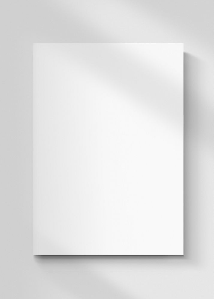 White hardcover book with design space