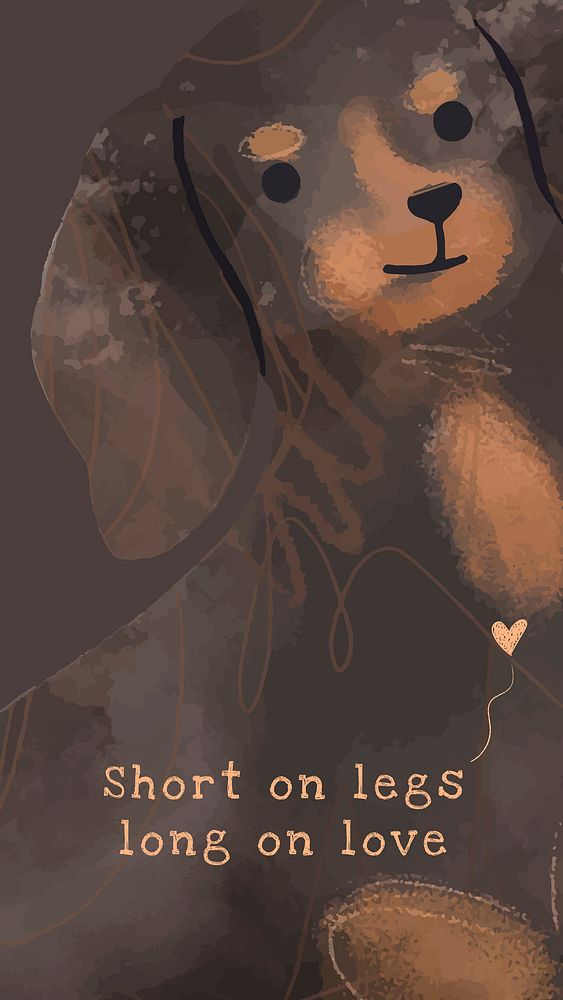 Cute dachshund template vector dog social media story, short on legs long on love