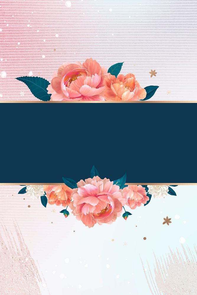 Blank floral framed banner template vector