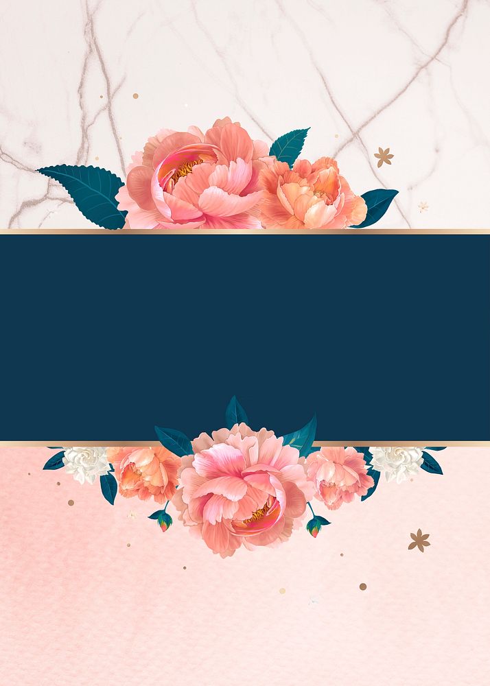 Blank floral framed banner template illustration