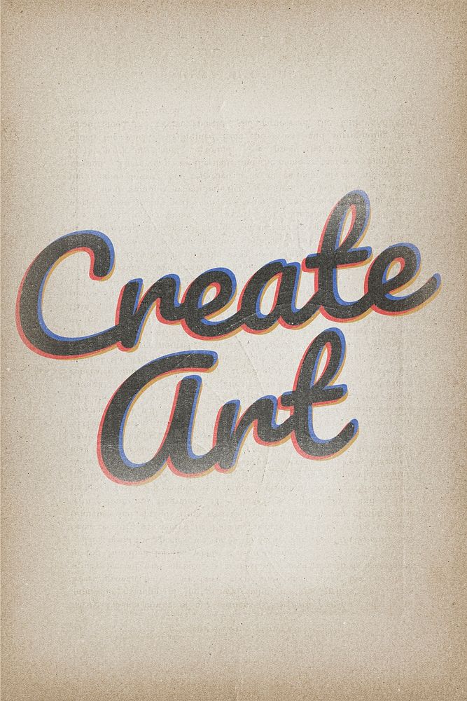 Create art vintage style typography on brown background