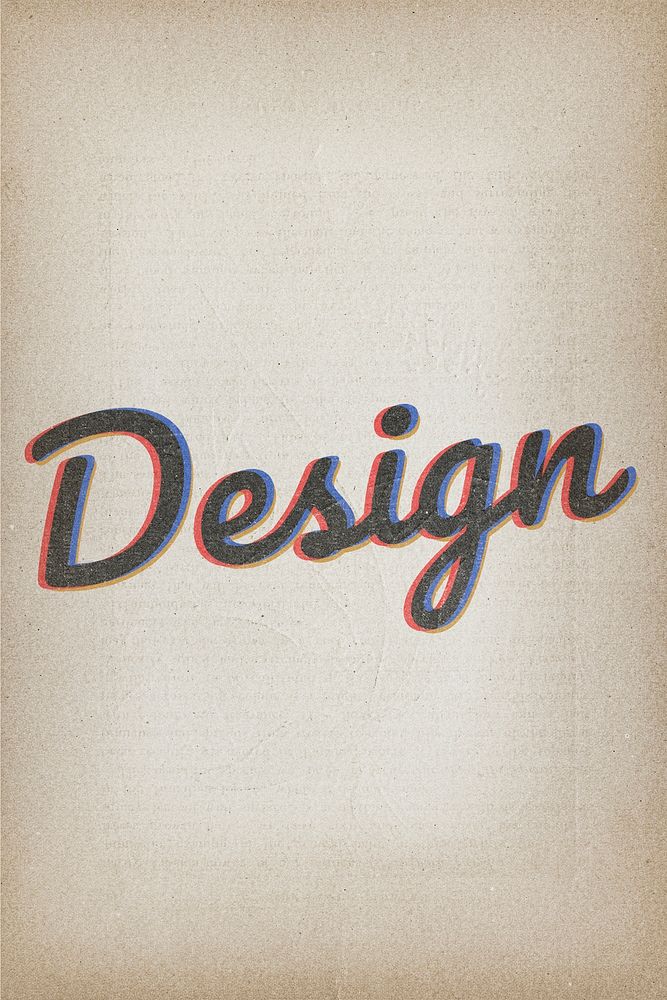 Design typography in vintage font