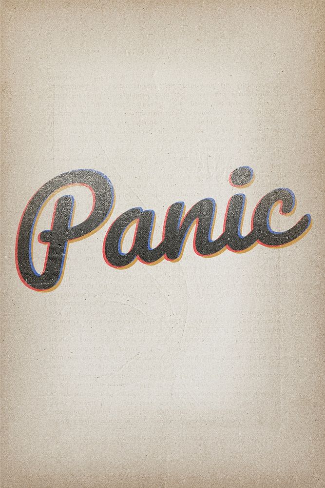 Panic text in vintage font
